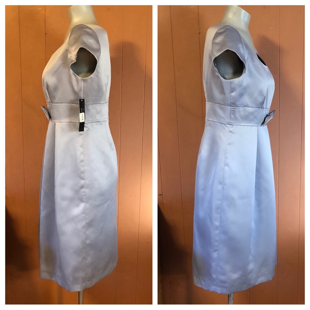 NWT Tahari Pewter Grey Paula Satin Dress 8 - Picture 13 of 15